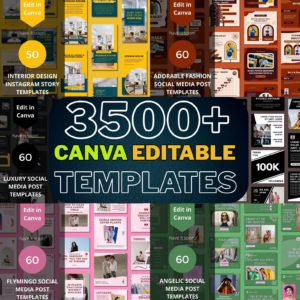 3500+ Canva Editable Social Media Templates with PLR & MRR Rights